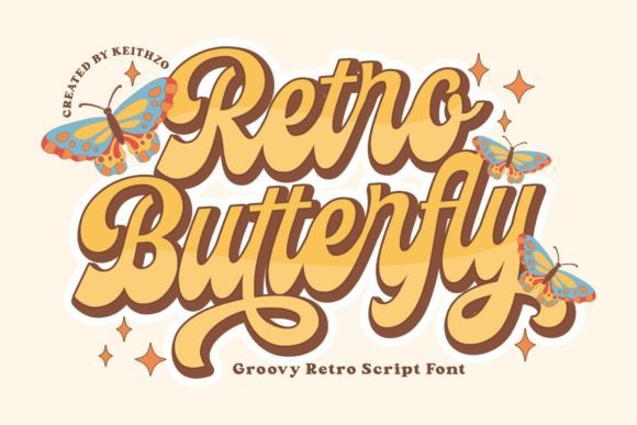 Retro Butterfly Font: A Groovy Choice for Nostalgic Design Projects